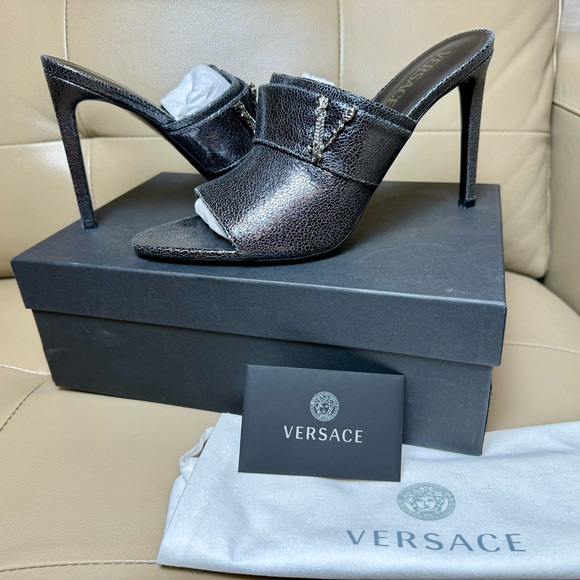 Versace metal logo mule sandals - Picture 2 of 8